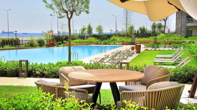 Квартира 5+1 с видом на море в Стамбуле