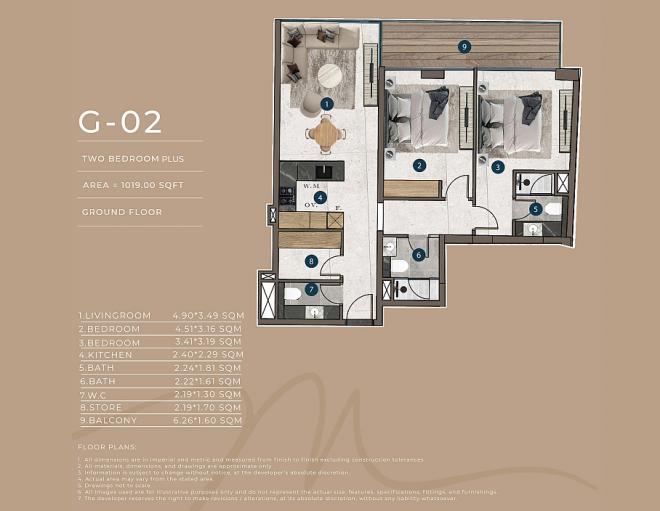 Квартира 0+1 в Дубай