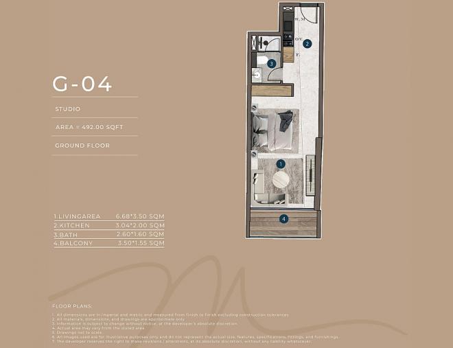 Квартира 0+1 в Дубай