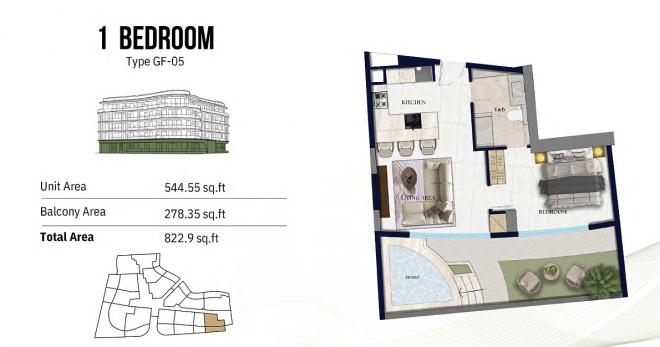 Квартира 0+1 в Дубай