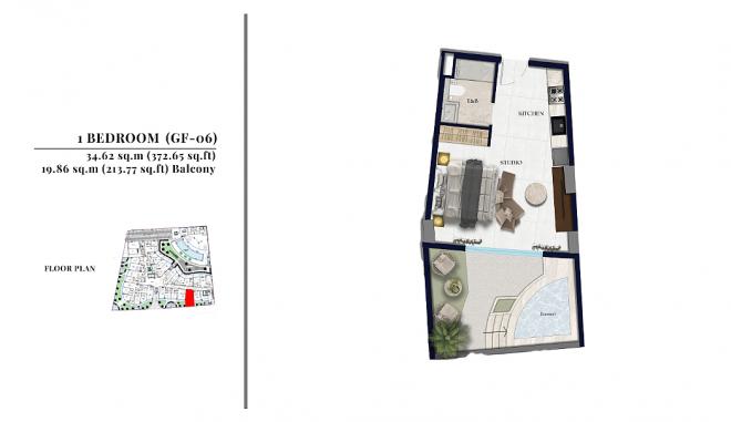 Квартира 0+1 в Дубай