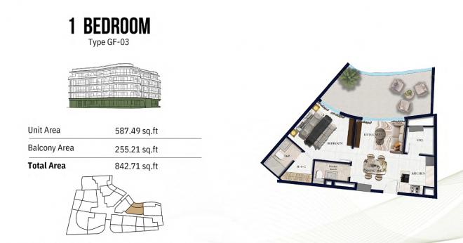 Квартира 0+1 в Дубай