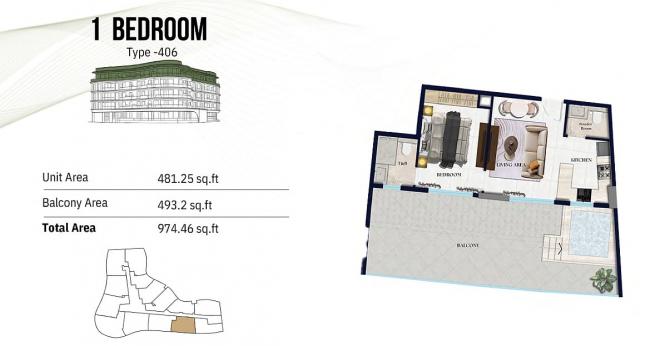 Квартира 2+1 в Дубай