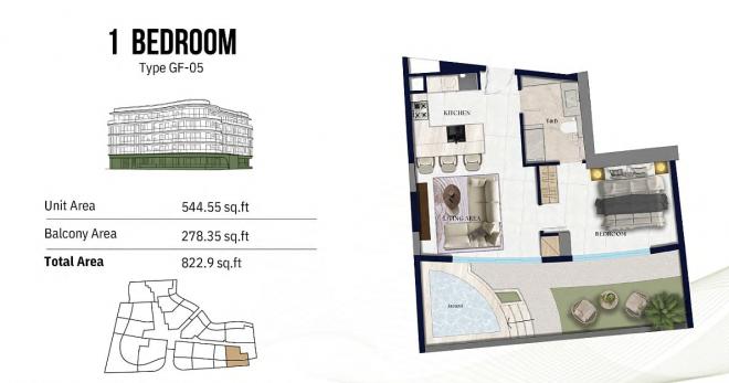 Квартира 2+1 в Дубай