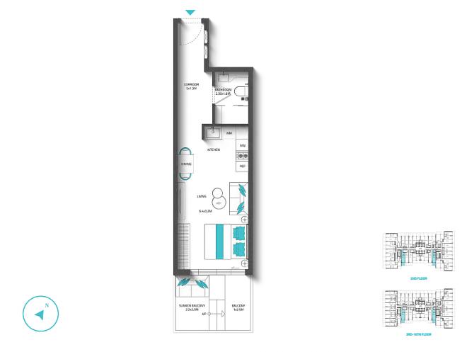 Квартира 0+1 в Дубай