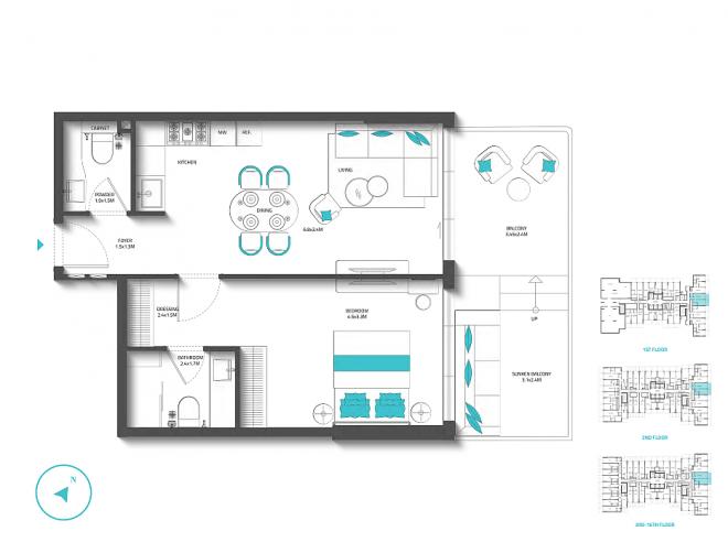 Квартира 0+1 в Дубай