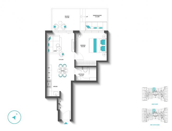 Квартира 2+1 в Дубай