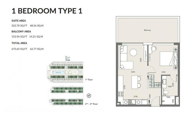 Квартира 1+1 в Дубай