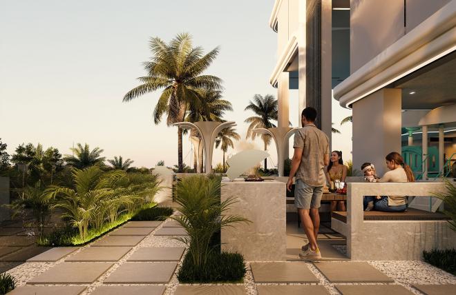 Квартира 1+1 с видом на море в Дубай