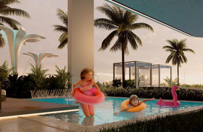 Квартира 1+1 с видом на море в Дубай