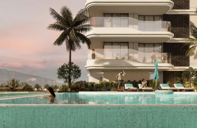 Квартира 1+1 с видом на море в Дубай