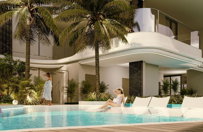 Квартира 1+1 с видом на море в Дубай