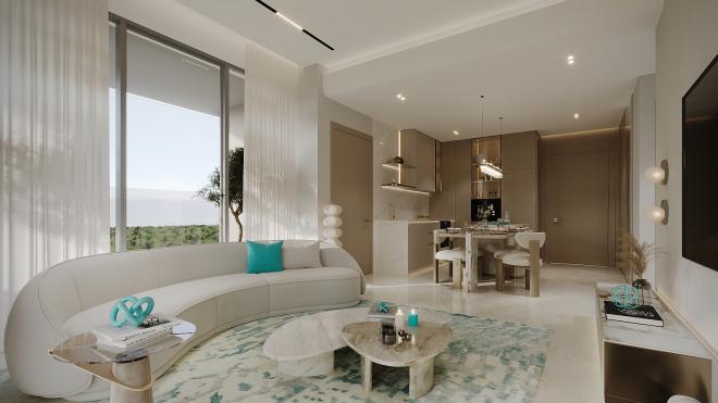 Квартира 1+1 с видом на море в Дубай