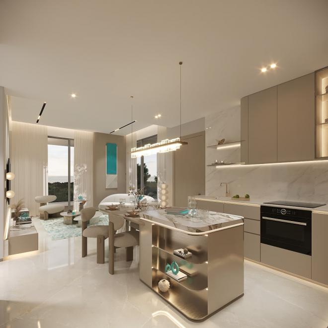 Квартира 1+1 с видом на море в Дубай