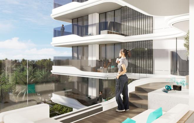 Квартира 1+1 с видом на море в Дубай