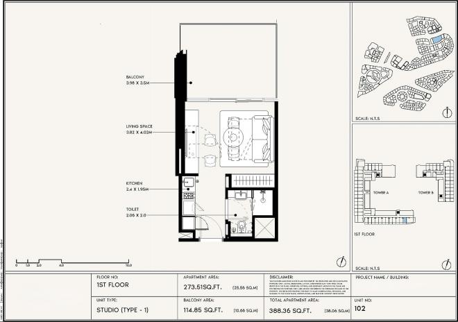 Квартира 0+1 в Дубай