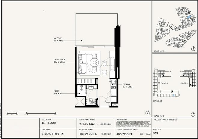 Квартира 0+1 в Дубай