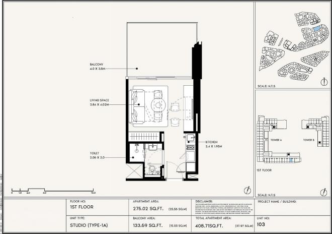 Квартира 1+1 в Дубай