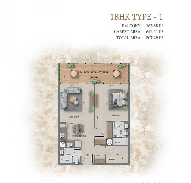 Квартира 0+1 в Дубай
