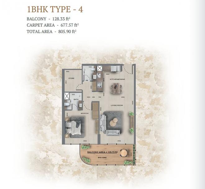 Квартира 0+1 в Дубай