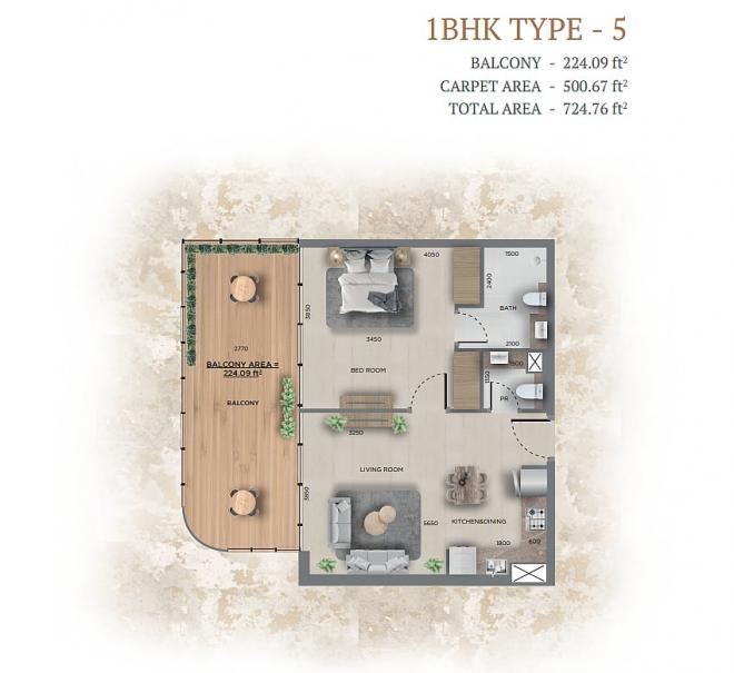 Квартира 0+1 в Дубай