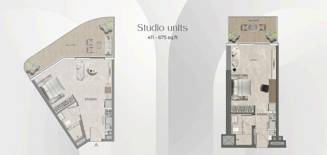 Квартира 0+1 в Дубай