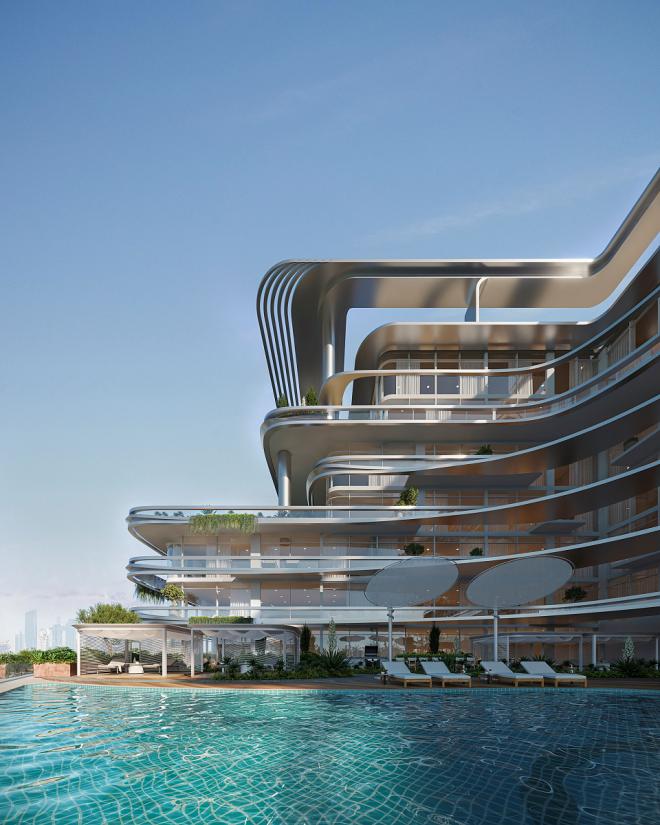 Квартира 1+1 с видом на море в Дубай