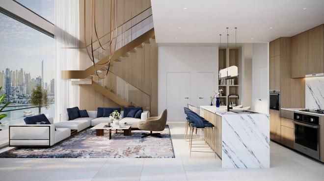 Квартира 1+1 с видом на море в Дубай