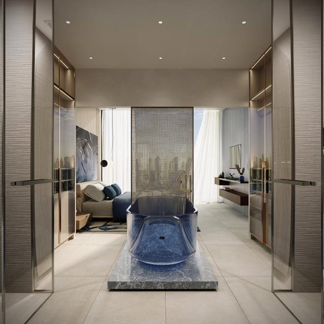 Квартира 2+1 с видом на море в Дубай