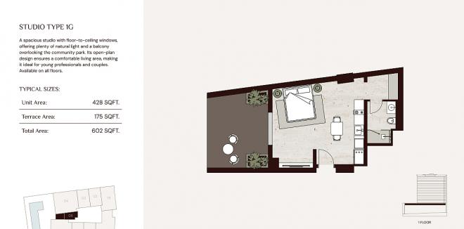 Квартира 0+1 в Дубай