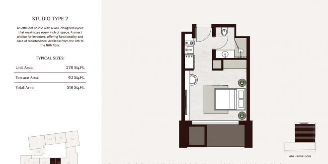 Квартира 0+1 в Дубай