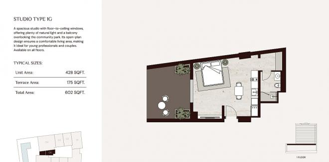 Квартира 1+1 в Дубай