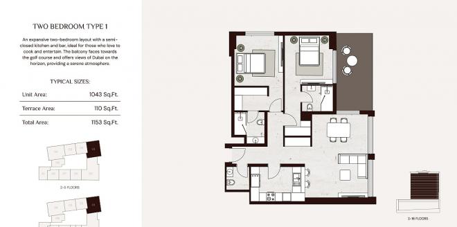 Квартира 1+1 в Дубай