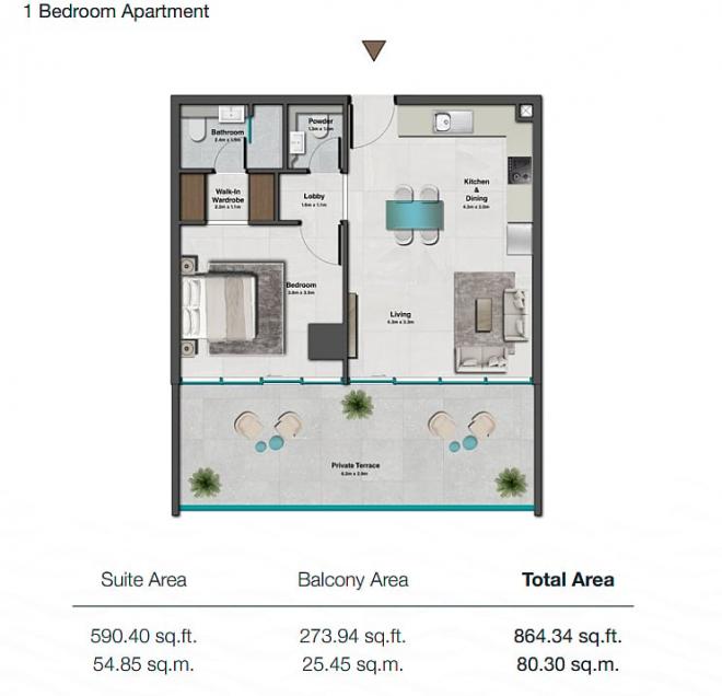 Квартира 2+1 в Дубай