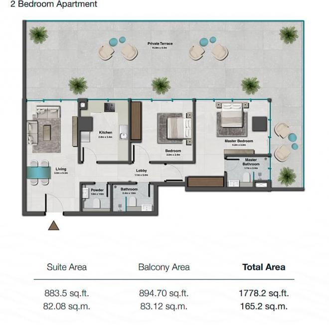 Квартира 2+1 в Дубай