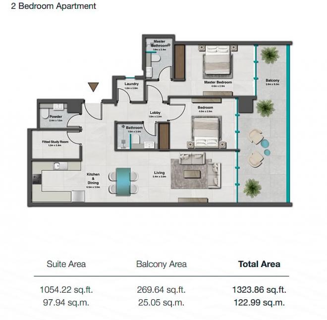 Квартира 2+1 в Дубай