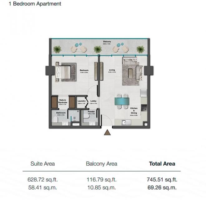 Квартира 2+1 в Дубай