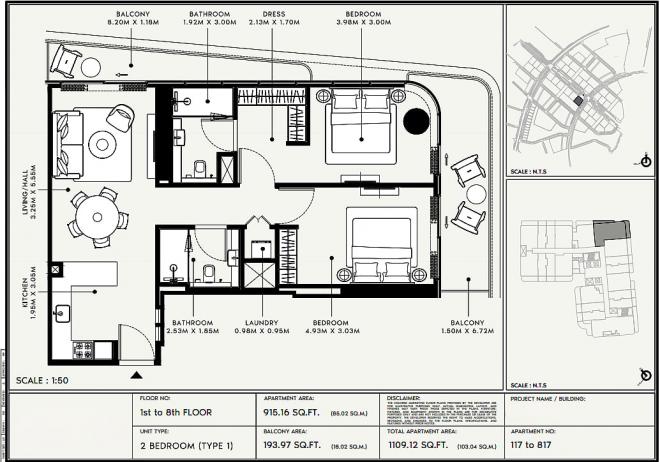 Квартира 2+1 в Дубай