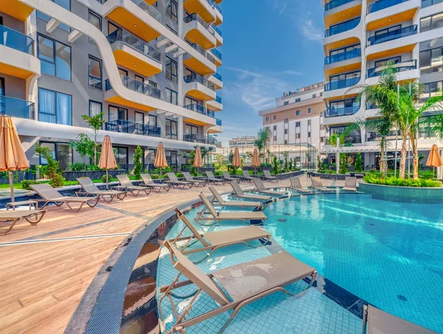 Комплекс класса люкс с крытым паркингом в районе Тосмур