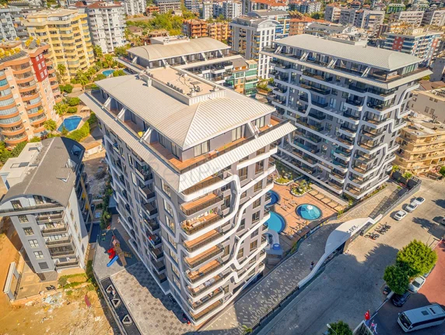 Комплекс класса люкс с крытым паркингом в районе Тосмур