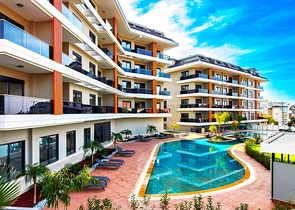 Двухкомнатная квартира в новом комплексе в районе Оба