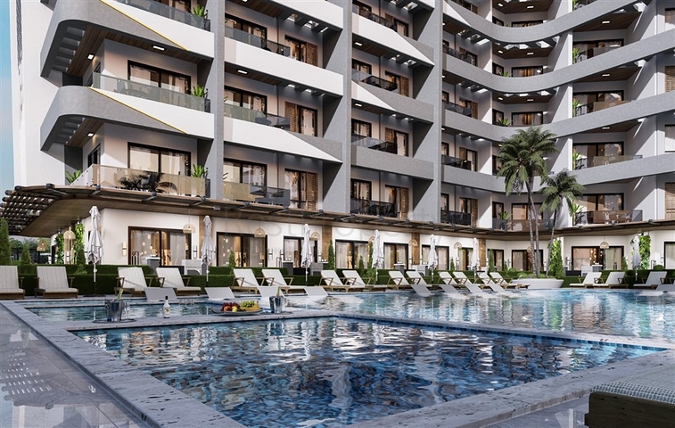 Новый современный строящийся комплекс на Северном Кипре в районе Гузельюрт