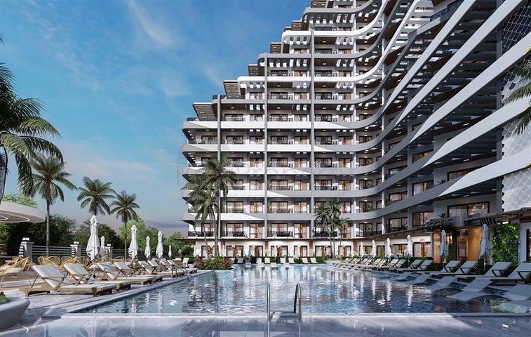 Новый современный строящийся комплекс на Северном Кипре в районе Гузельюрт