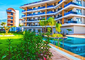 Двухкомнатная квартира в комплексе в районе Оба