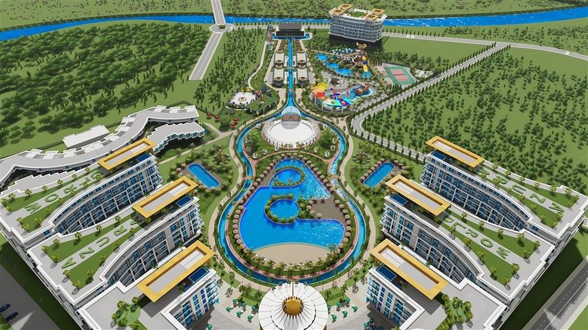 Квартира 1+1 в самом масштабном проекте в Алании в районе Тюрклер