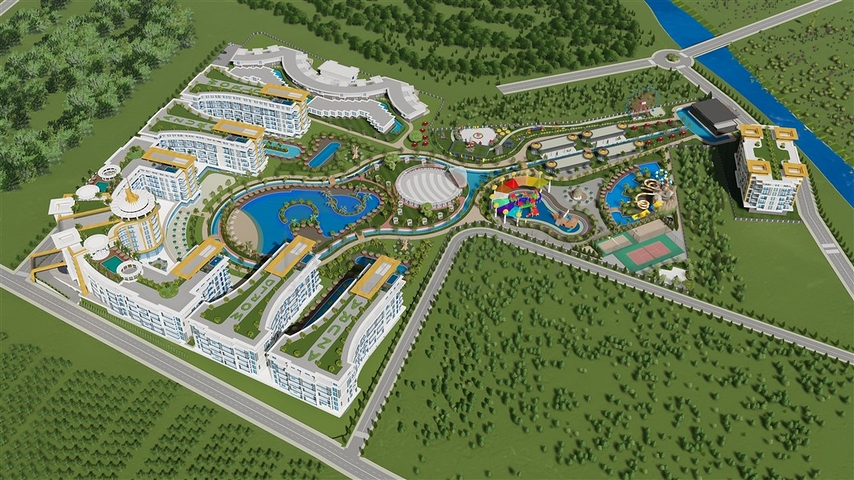 Квартира 1+1 в самом масштабном проекте в Алании в районе Тюрклер