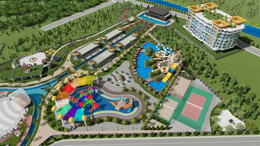 Квартира 1+1 в самом масштабном проекте в Алании в районе Тюрклер