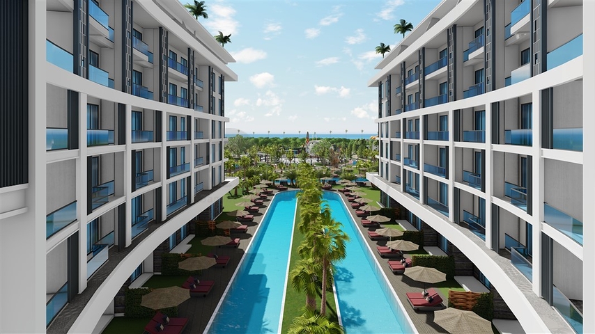 Квартира 1+1 в самом масштабном проекте в Алании в районе Тюрклер