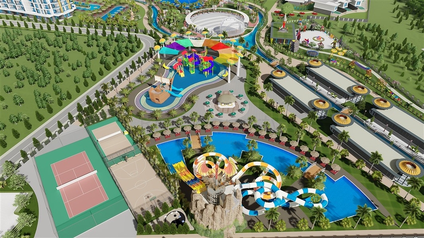 Квартира 1+1 в самом масштабном проекте в Алании в районе Тюрклер