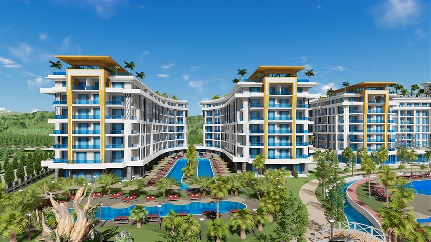 Квартира 1+1 в самом масштабном проекте в Алании в районе Тюрклер